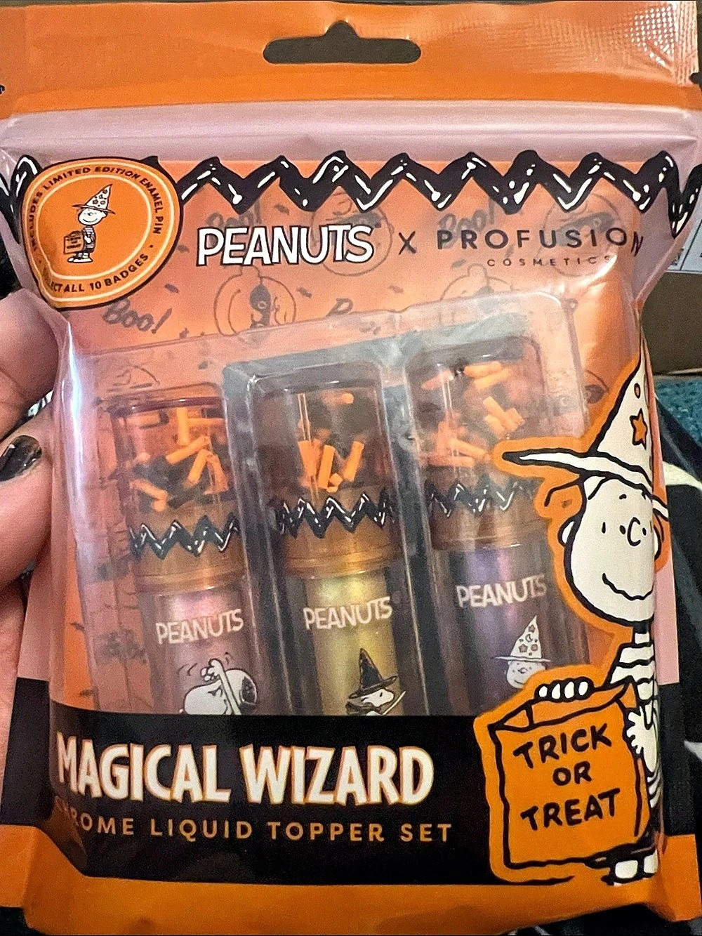 Profusion Cosmetics Peanuts Halloween Magical Wizard Chrome Liquid Topper Set